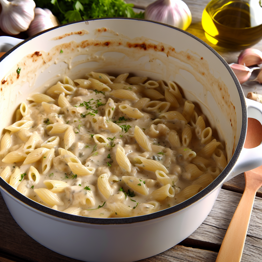 “One Pot Creamy Garlic Pasta”